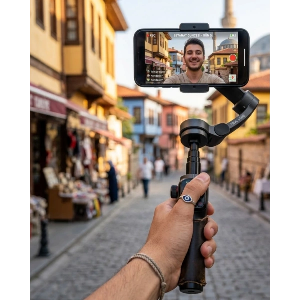 Telefon Gimbal Stabilizer Video Sabitleyici Vlog Çekim Aparatı
