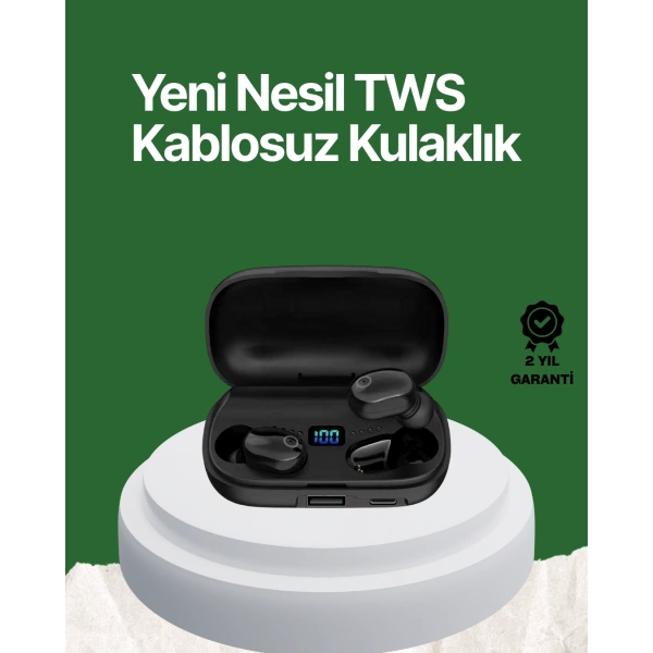 Telefon Şarj Destekli 1800 mAh A10s TWS Kablosuz Kulak İçi Kulaklık