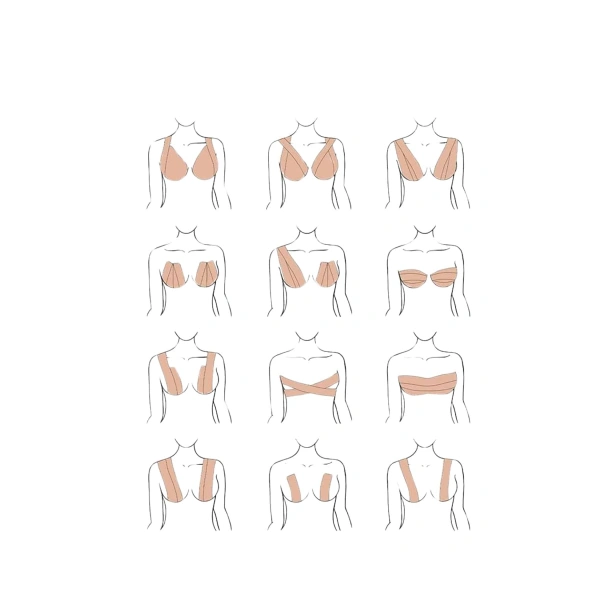 Toparlayıcı Göğüs Bandı Şekillendirici Ten Rengine Uygun Esnek Hassas Ciltlere Uygun