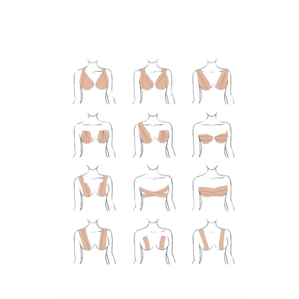 Toparlayıcı Göğüs Bandı Şekillendirici Ten Rengine Uygun Esnek Hassas Ciltlere Uygun