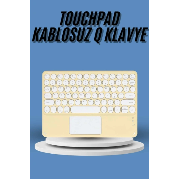 Touchpad Tüm Cihazlara Uyumlu Bluetooth Klavye Touchpad Slim Kablosuz Wifi Q Klavye
