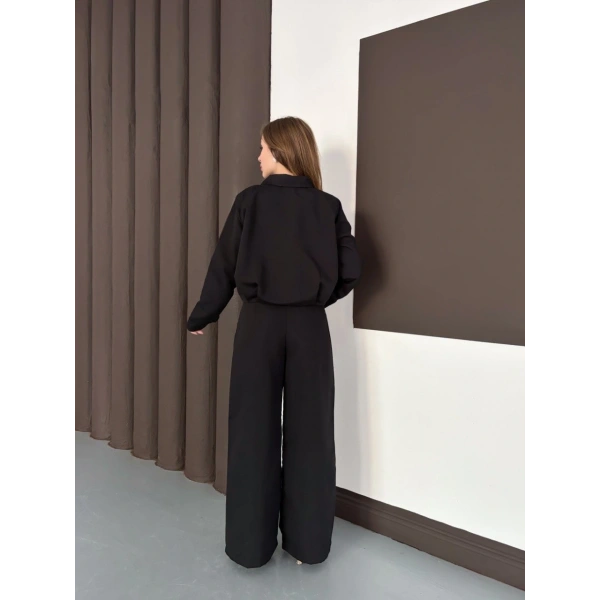 Trenç takım alt üst siyah ons