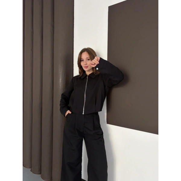 Trenç takım alt üst siyah ons