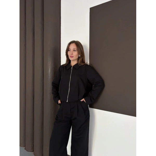 Trenç takım alt üst siyah ons