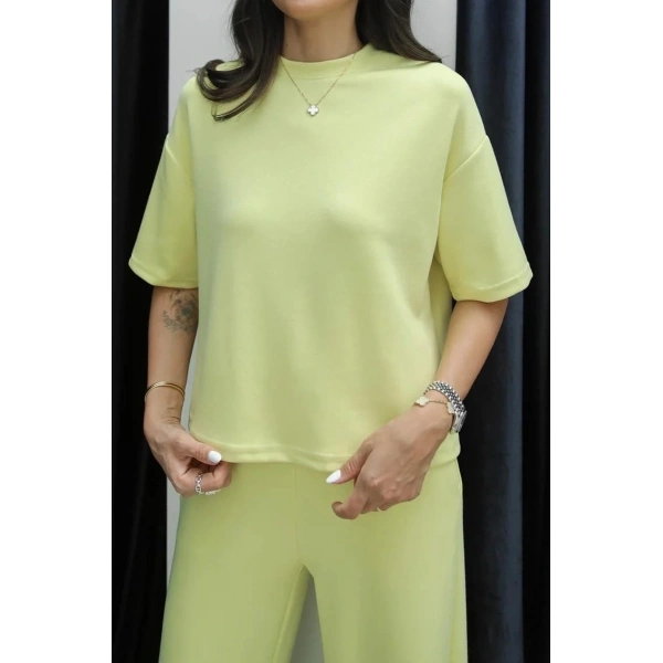 Tshirt alt üst modal takım sarı