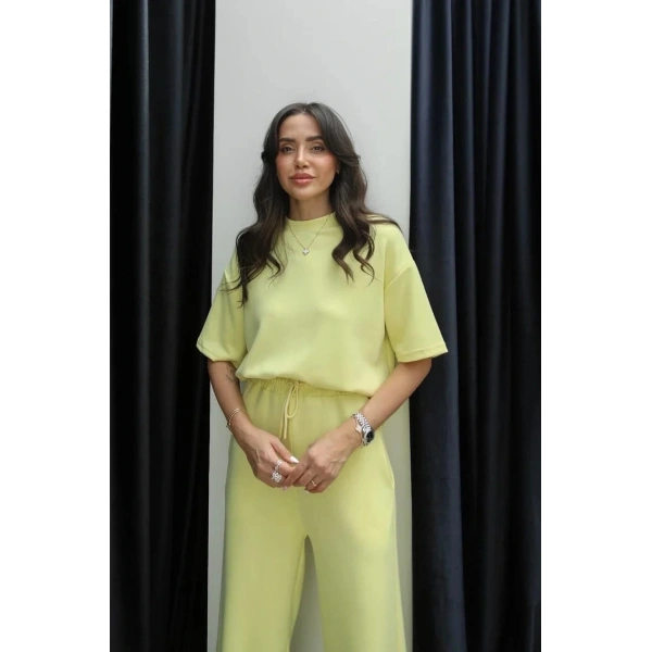 Tshirt alt üst modal takım sarı