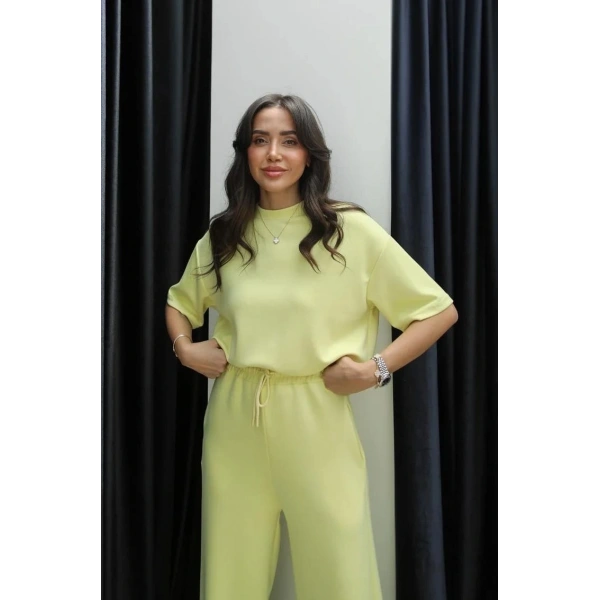 Tshirt alt üst modal takım sarı