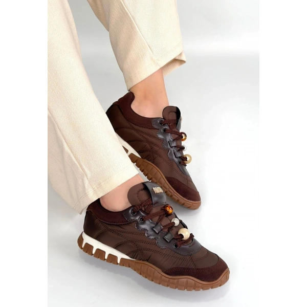 Tues Kahverengi Nubuk Bağcıklı Spor Ayakkabı