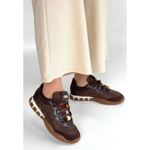 Tues Kahverengi Nubuk Bağcıklı Spor Ayakkabı