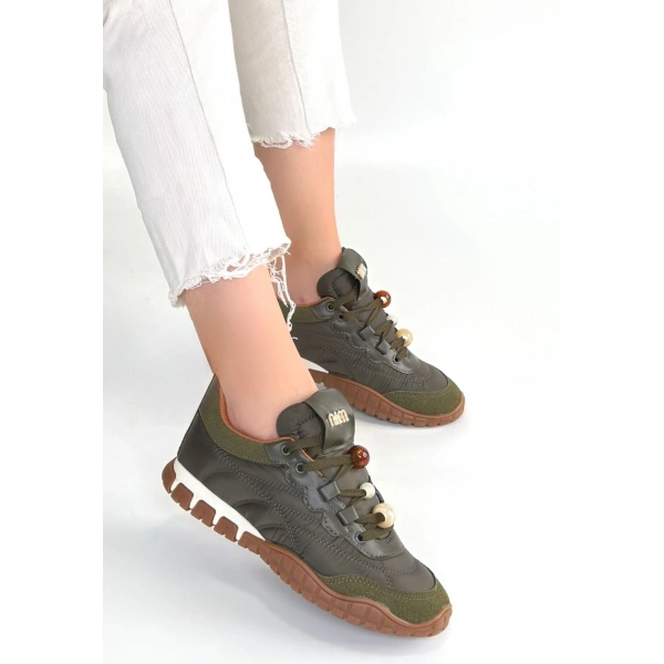 Tues Yeşik Nubuk Bağcıklı Spor Ayakkabı