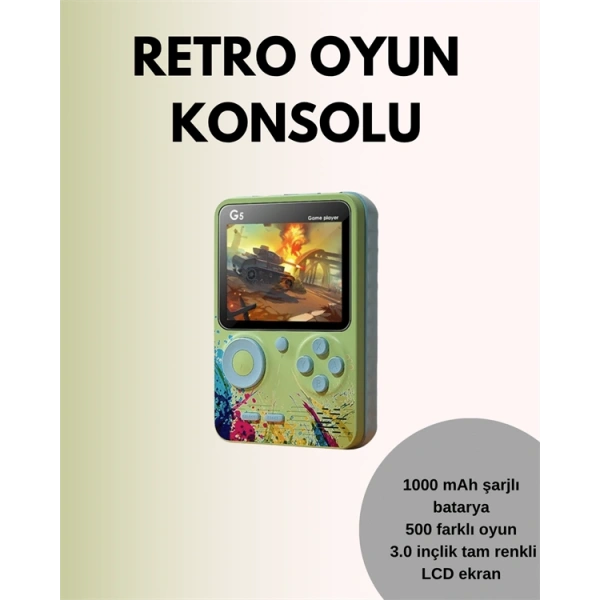 TV Bağlantılı 500 Oyunlu Mini Gameboy Konsol
