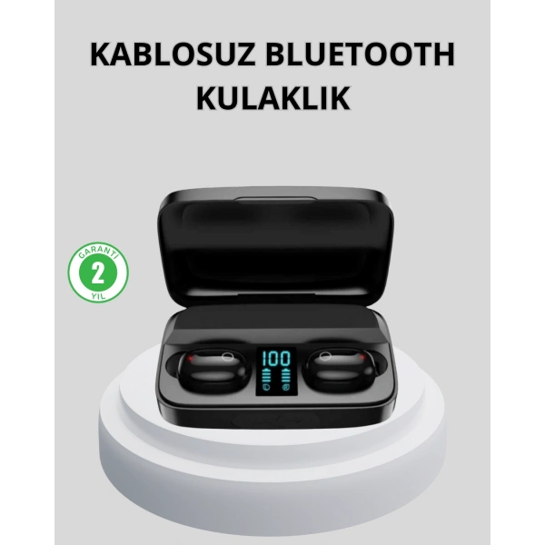 TWS Bluetooth Kulaklık 1800mAh Şarj Kutulu Dijital Ekranlı
