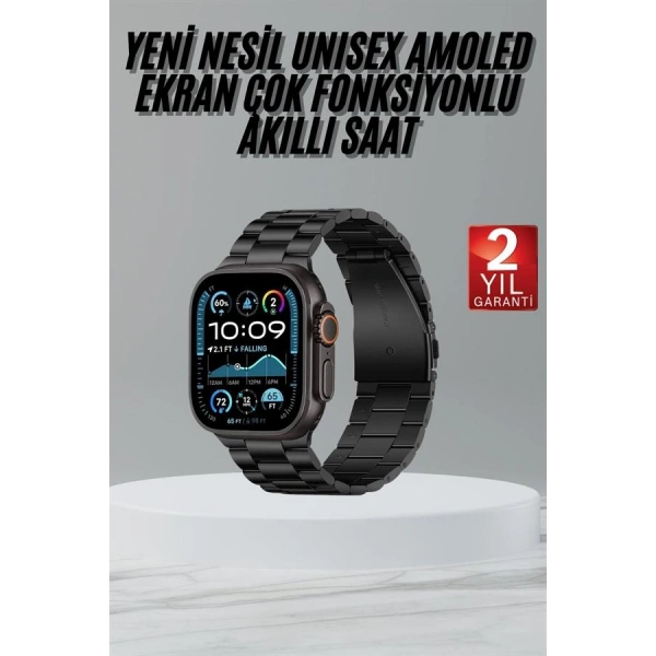 Ultra 3 Kordonlu Amoled Ekran Akıllı Saat Çok Fonksiyonlu Uyku ve Sağlık Takibi