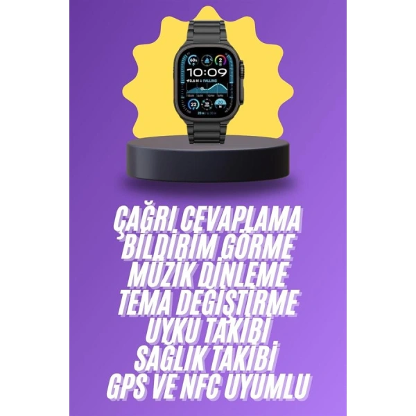Ultra 3 Kordonlu Amoled Ekran Akıllı Saat Çok Fonksiyonlu Uyku ve Sağlık Takibi