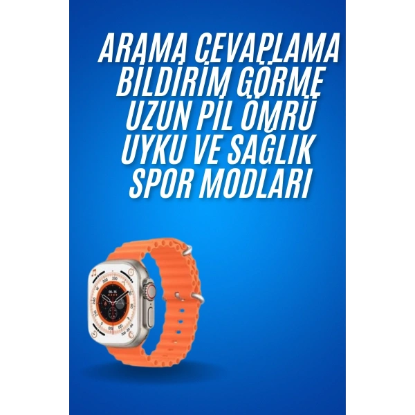 Ultra Akıllı Saat 49 Mm Çift Kordonlu Arama Cevaplama Bluetooth Bağlantılı