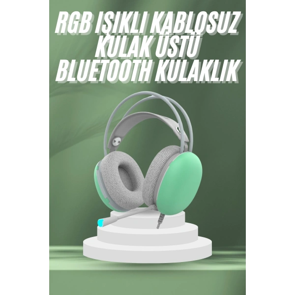 Unısex Yüksek Ses Kaliteli Yumuşak Kılıflı Kablosuz Kulak Üstü Bluetooth Kulaklık