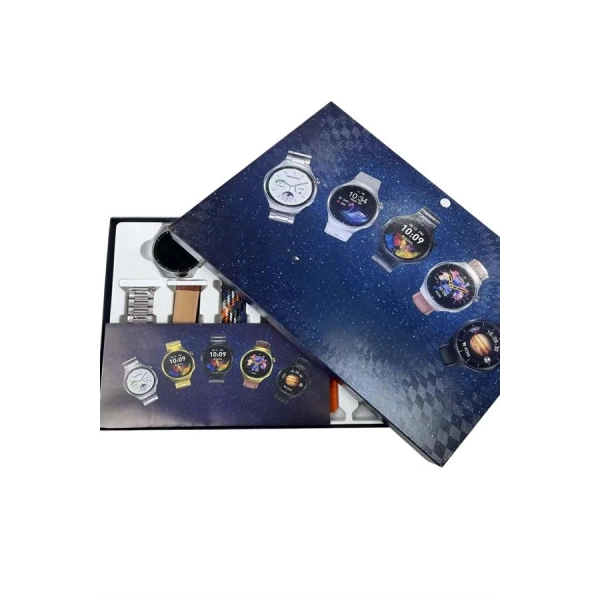 Unısex Yuvarlak Ekranlı 7 Kordonlu Akıllı Saat GPS Destekli Çoklu Kordon Seçeneği