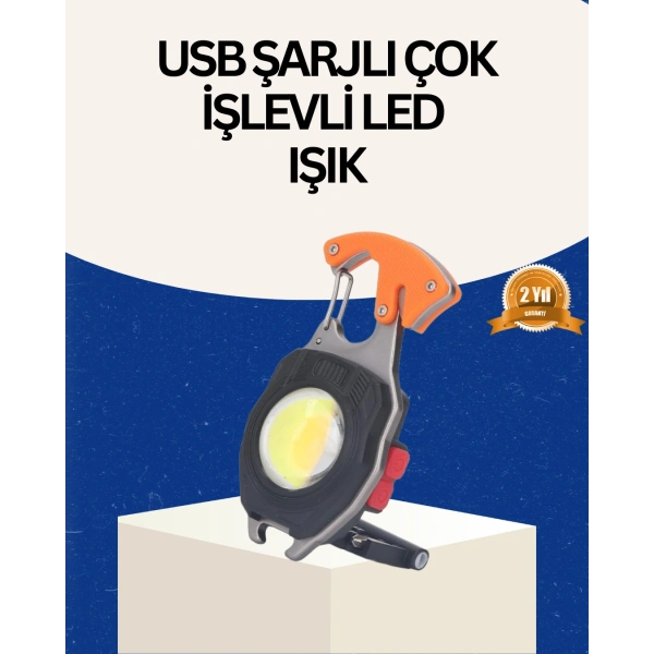 USB Şarjlı Mini LED Anahtarlık Fener