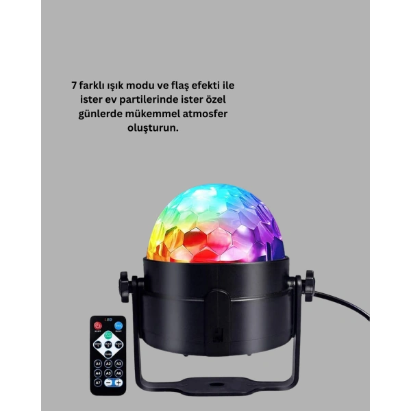 Uzaktan Kumandalı RGB Disko Projektör Işığı