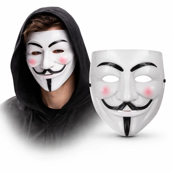 V Mask Premium Vendetta Beyaz Maske (Guy Fawkes Stil)