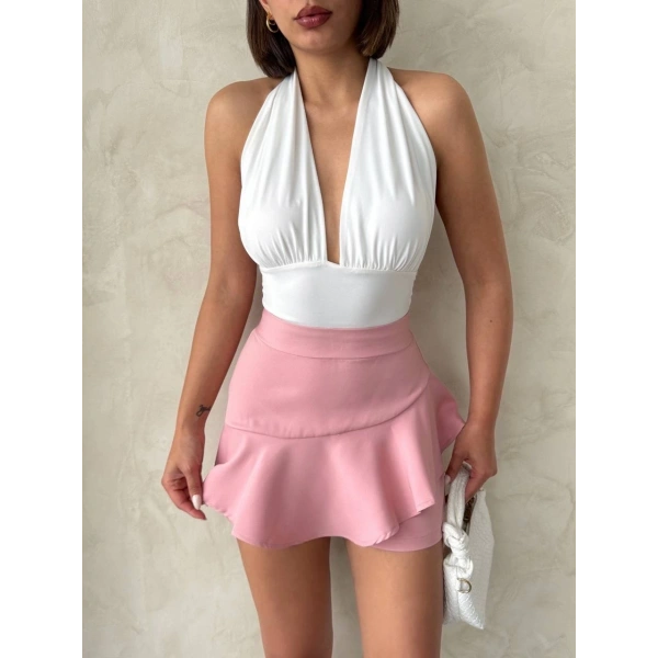 Valonlu fırfırlı şort s24683