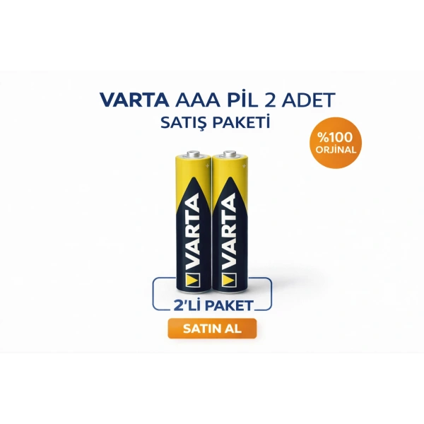 Varta AAA İnce Kalem Pil 1.5V Super Heavy Duty R03 Çinko Karbon 2li 1 Paket