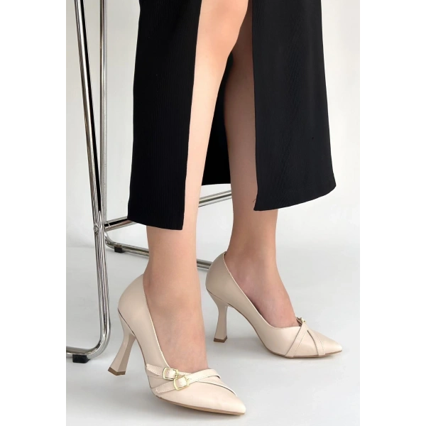 Wenda Bej Cilt Topuklu Ayakkabı