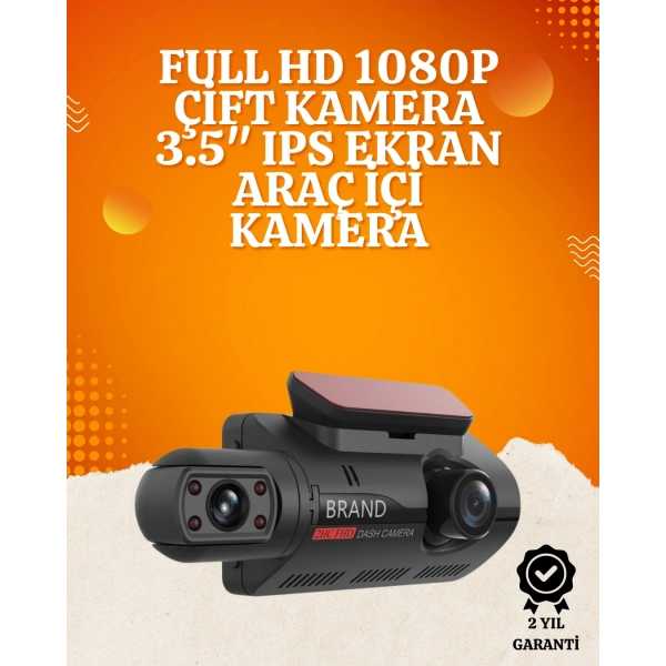WiFi Destekli Araç Kamerası – 3 inç Ekran, 1080P Ön ve 720P İç Kamera