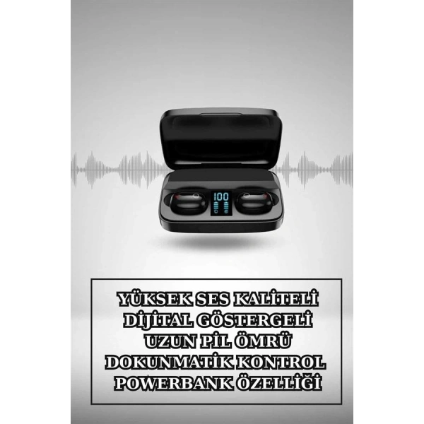 Wireless Şarjlı Pembe Akıllı Saat ve Kablosuz Bluetooth Kulaklık Dokunmatik Kontrol