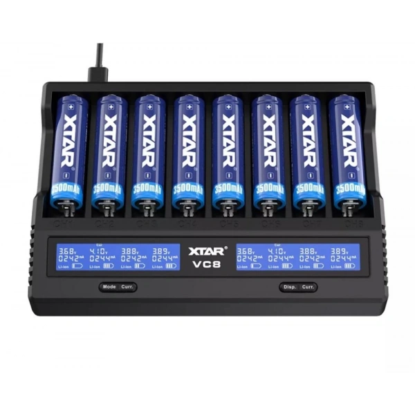 Xtar VC8 Sekizli Li-ion / NI-CD / NI-MH Pil Şarj Cihazı