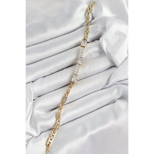 Xuping Pirinç Parçalı Su Yolu Model Gold Renk Kadın Bileklik