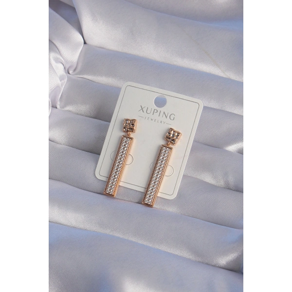 XUPİNG Rose Renk Zirkon Taşlı Su Yolu Küpe