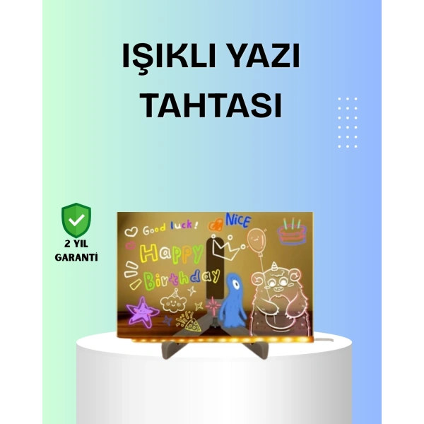 Yaratıcı Çizim ve Mesajlar İçin LED Işıklı Renkli Tahta