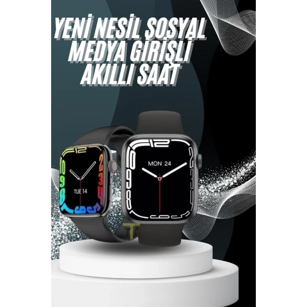 Yeni Model Akıllı Saat Dokunmatik Ekran Unisex Amoled Ekran 44 mm