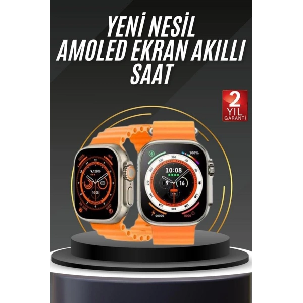 yeni nesil Akıllı Saat Android ve İOS Uyumlu 49 MM NFC Özelliği GPS Takibi