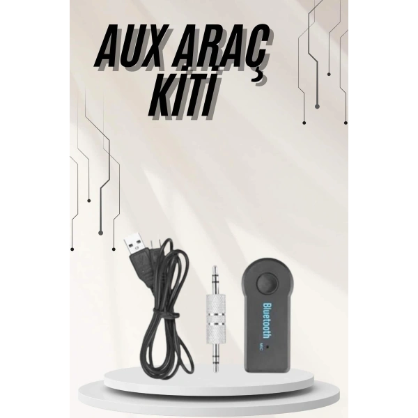 Yeni Nesil Bluetooth Aux Araç Kiti Siyah TV Tablet Telefon Araç Araba