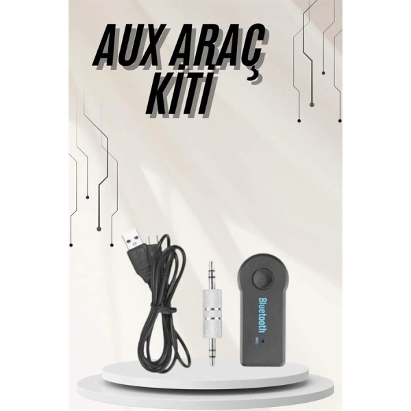 Yeni Nesil Bluetooth Aux Araç Kiti Siyah TV Tablet Telefon Araç Araba