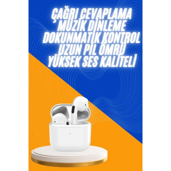 Yeni Nesil Bluetooth Kulaklık Beyaz Çağrı Cevaplayabilen Kablosuz