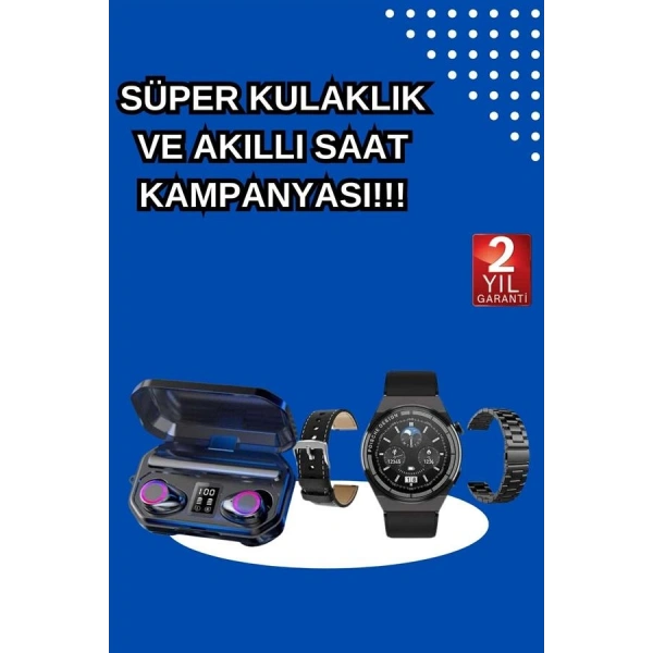 Yeni Nesil Kampanyası Bluetooth Bağlantılı Akıllı Saat ve Kablosuz Kulaklık Dijital Göstergeli