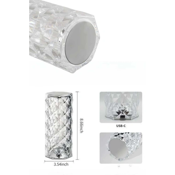 Yeni Nesil Modern Kristal Masa ve Gece Lambası Dokunmatik Renk Değiştirebilen