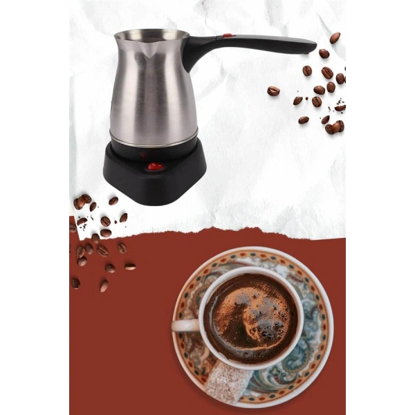 Yeni Nesil Türk Kahve Makinesi Cezvesi Siyah Gri Kablolu Pratik