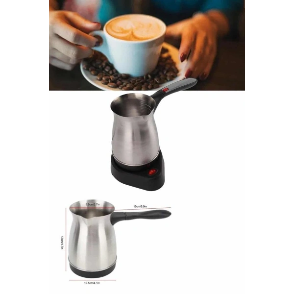 Yeni Nesil Türk Kahve Makinesi Cezvesi Siyah Gri Kablolu Pratik