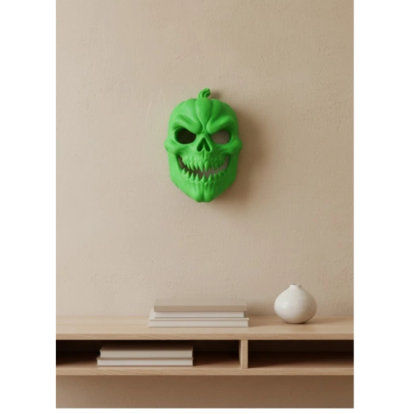 Yeşil Dekoratif Korku Maskesi Duvar Süsü