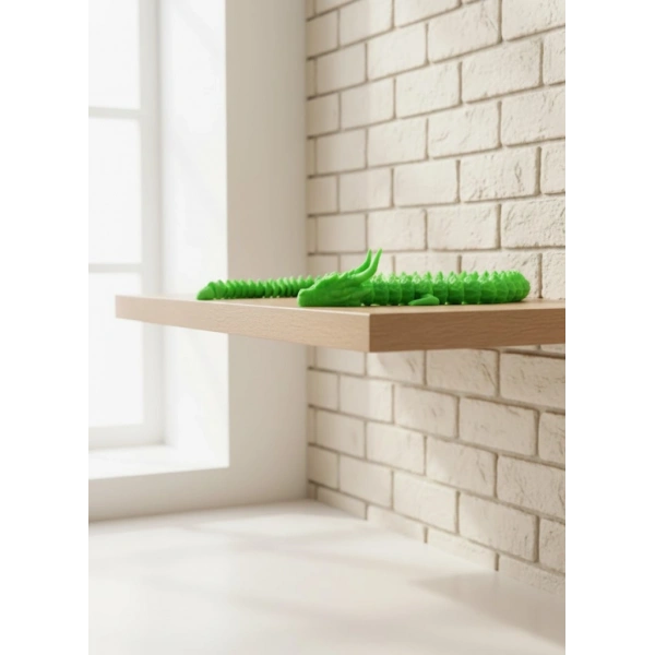 Yeşil Hareketli Ejderha Figürü Esnek Gövdeli Fantastik Dekor 60 cm