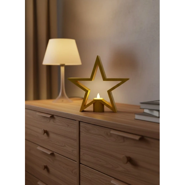 Yıldız Şeklinde Sarı Mumluk Loş Işık Ev Aksesuarı