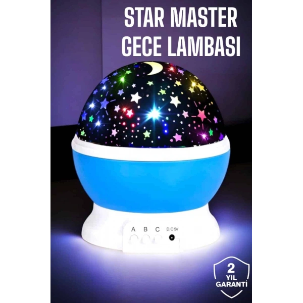Yıldızlı Gökyüzü Projeksiyon Gece Lambası Hareketli Işık Şovu