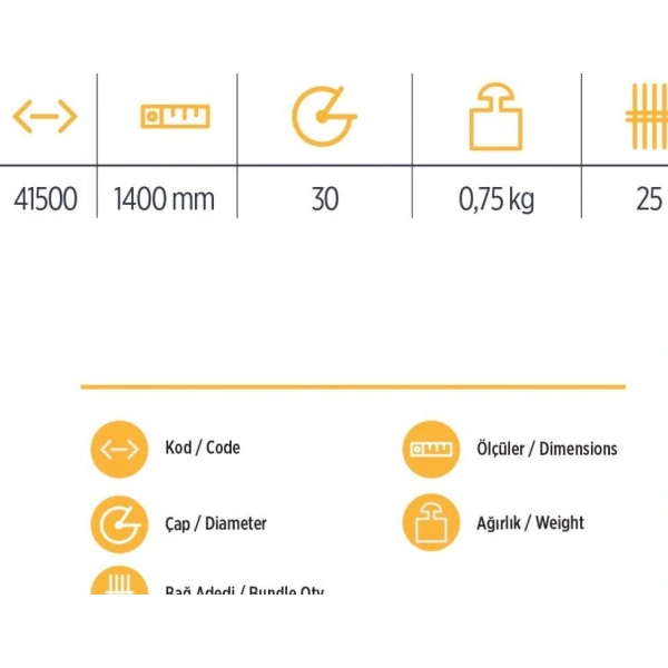 YKS 41500 Tırmık Sapı 140 cm