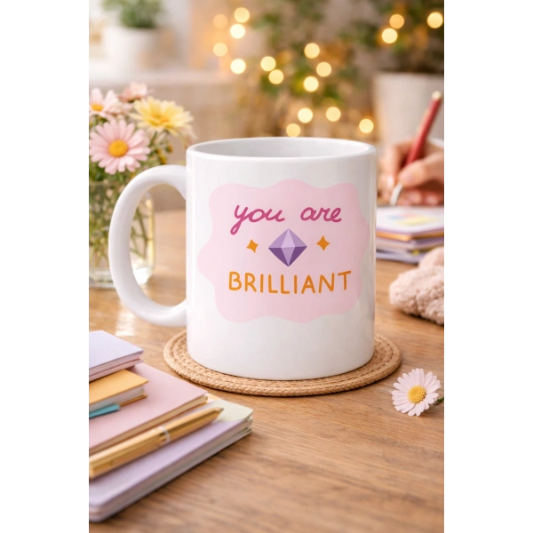 You Are Brilliant SEN HARİKASIN Yazılı Porselen Kupa MODEL 149 – Motivasyon Kupası – Moral Veren Kahve Kupası – Anlamlı Hediye Fikri