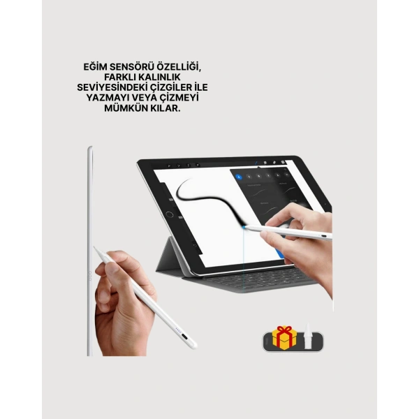 Yüksek Hassasiyetli Eğim Sensörlü Dijital Kalem – USB-C Hızlı Şarjlı