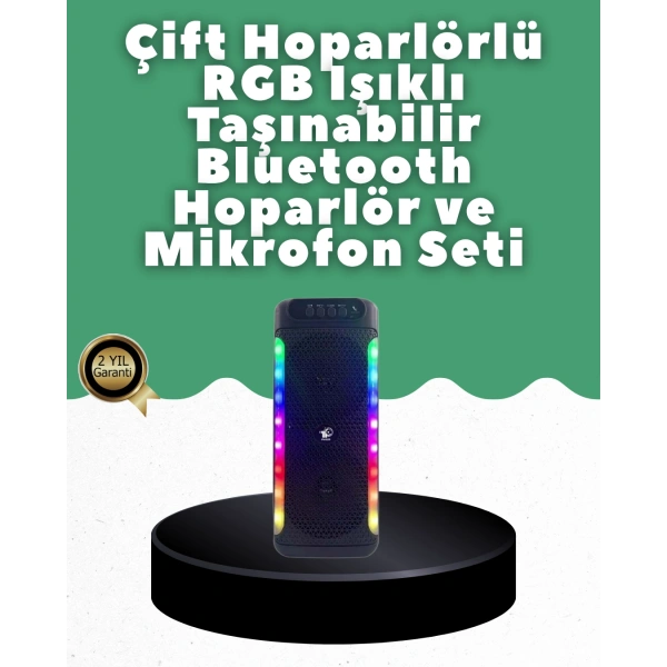 Yüksek Ses Güçlü Kablosuz Hoparlör  Karaoke Mikrofonlu